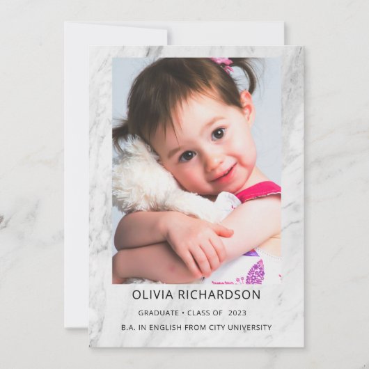 Invitation Texte et photo simple et élégant | Graduation 2023 (Devant)