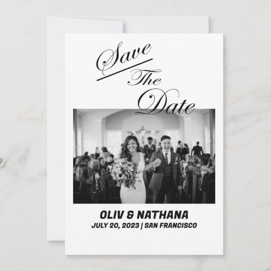 Invitation Texte et photo simple et élégant | MARIAGE (Devant)