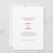 Invitation Texte et photo simple et élégant | Mariage (Dos)