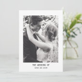 Invitation Texte et photo simple et élégant | Mariage de code (Debout devant)