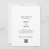 Invitation Texte et photo simple et élégant | Mariage de code (Dos)