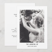 Invitation Texte et photo simple et élégant | Mariage de code (Devant / Derrière)