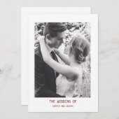 Invitation Texte et photo simple et élégant | Mariage de code (Devant / Derrière)