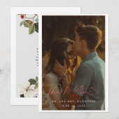 Invitation Texte et photo simple et élégant | MERCI MARIAGE (Devant / Derrière)