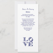 Invitation Texte graphique LOVE - Bleu (Dos)