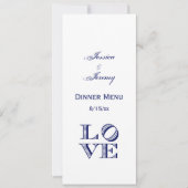 Invitation Texte graphique LOVE - Bleu (Devant)