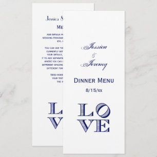 Invitation Texte graphique LOVE - Bleu