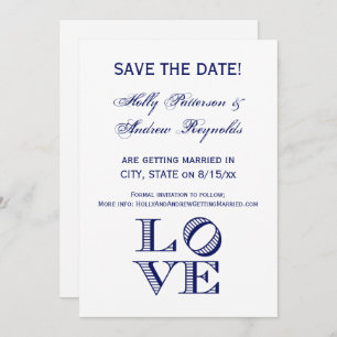 Invitation Texte graphique LOVE - Bleu