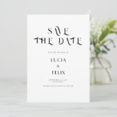 Invitation Texte Gras Noir & Blanc Chic Moderne Enregistrer L (Debout devant)