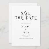 Invitation Texte Gras Noir & Blanc Chic Moderne Enregistrer L (Devant / Derrière)