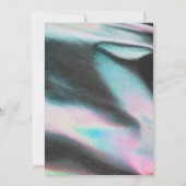 Invitation Texte holographique néon texturé futuriste d'anniv (Dos)