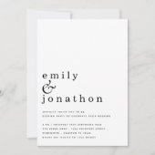 Invitation Texte minimaliste Code QR Mariage soirée (Devant)