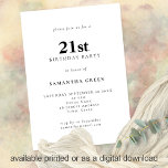 Invitation Texte minimaliste N'importe quelle couleur 21e fêt<br><div class="desc">Texte Minimaliste N'Importe Quelle Couleur 21ème Anniversaire. 100% personnalisable. Personnalisez facilement le texte et modifiez la police et les couleurs arrière - plans si vous le souhaitez via l'option Modifier plus.</div>