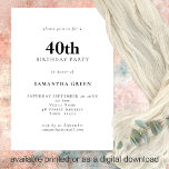 Invitation Texte minimaliste N'importe quelle couleur 40e fêt<br><div class="desc">Texte minimaliste Toute couleur 40e fête d'anniversaire. 100% personnalisable. Personnalisez facilement le texte et modifiez la police et les couleurs arrière - plans si vous le souhaitez via l'option Modifier plus.</div>
