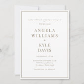Invitation Texte moderne blanc et or Aucun Mariage parent (Devant)