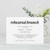 Invitation Texte moderne | Brunch de répétition noir et blanc (Debout devant)