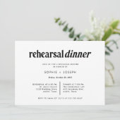 Invitation Texte moderne | Dîner de répétition noir et blanc (Debout devant)