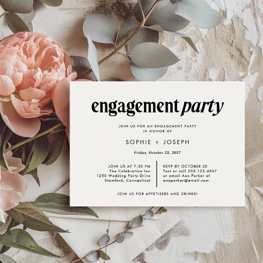 Invitation Texte moderne | Groupe d'engagement noir et blanc