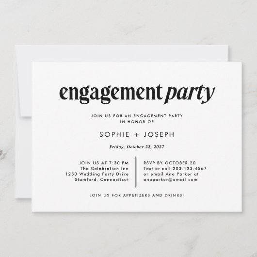 Invitation Texte moderne | Groupe d'engagement noir et blanc (Devant)