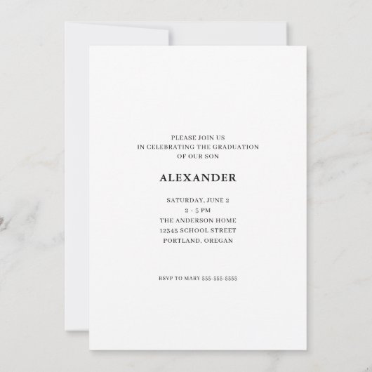 Invitation Texte moderne Retro Photo Blue Graduation Invitati (Dos)