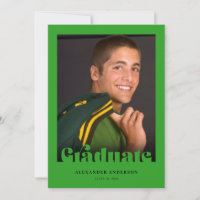 Texte moderne Retro Photo Bright Green Graduation