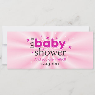 Invitation Texte moderne Stars rose Funny Baby shower Party