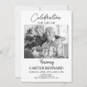 Invitation Texte modifiable minimaliste des funérailles photo (Devant)