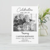 Invitation Texte modifiable minimaliste des funérailles photo (Debout devant)