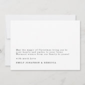 Invitation Texte noir minimaliste Joyeux Noël blanc (Dos)