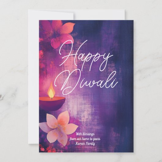 Invitation Texte personnalisé Diwali Glow & Grace (Devant)