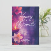 Invitation Texte personnalisé Diwali Glow & Grace (Debout devant)