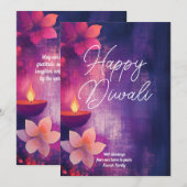 Invitation Texte personnalisé Diwali Glow & Grace (Devant / Derrière)