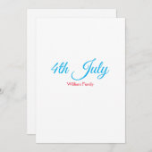 Invitation texte personnalisé jour de l'indépendance du 4 jui (Devant / Derrière)