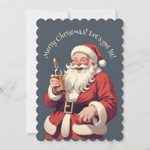 Invitation Texte personnalisé Père Noël drôle ivre