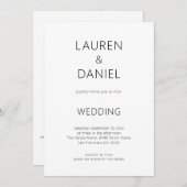 Invitation Texte simple Code QR Code noir et blanc Mariage (Devant / Derrière)