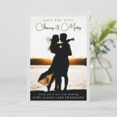 Invitation Texte simple élégant et photo | Save the date (Debout devant)