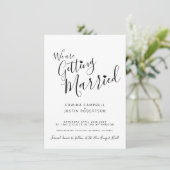 Invitation Texte simple en noir mono sur mariage blanc (Debout devant)