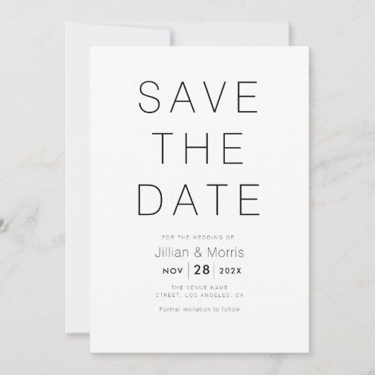 Invitation Texte simple enregistrer l'invitation de date (Devant)