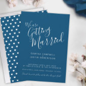 Invitation Texte simple et bleu coeur mariage blanc invite