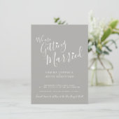 Invitation Texte simple et coeur gris blanc mariage invite (Debout devant)