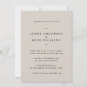 Invitation Texte simple et élégant minimal uniquement Mariage (Devant)