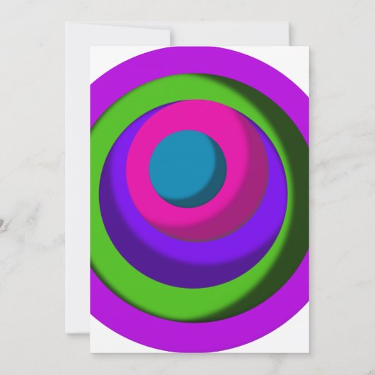 Invitation Texte spiral Cercles Wonky Étoile blanche de David (Dos)