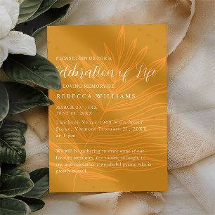 Invitation Texte Terracotta Célébration minimale de la vie