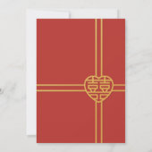 Invitation Texte vertical pour mariage chinois de bonheur mod (Dos)