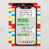 Invitation Textes Anniversaire Fête Invitation, Teenage Party (Devant / Derrière)