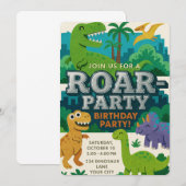 Invitation Textes de Felt Jurassic Playground Dinosaur Annive (Devant / Derrière)
