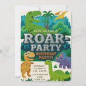 Invitation Textes de Felt Jurassic Playground Dinosaur Annive (Devant)