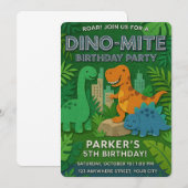 Invitation Textes de Felt Jurassic Playground Dinosaur Annive (Devant / Derrière)