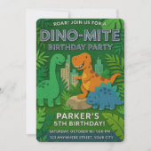 Invitation Textes de Felt Jurassic Playground Dinosaur Annive (Devant)