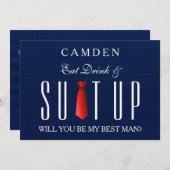 Invitation Textile Suitup de blues-jean vous serez mon (Devant / Derrière)